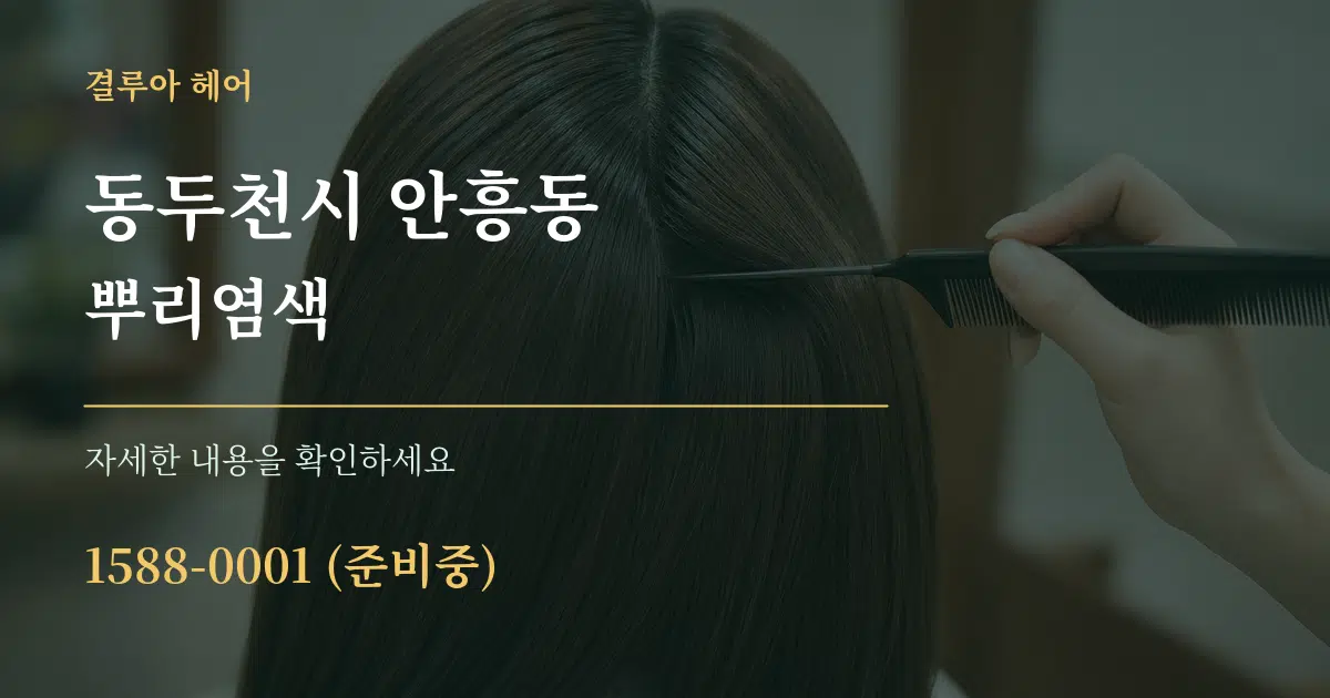 동두천시 안흥동 뿌리염색 작업 조건 안내 그래픽