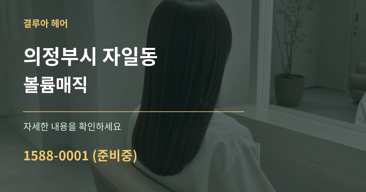 의정부시 자일동 볼륨매직 서비스 이용 안내 그래픽