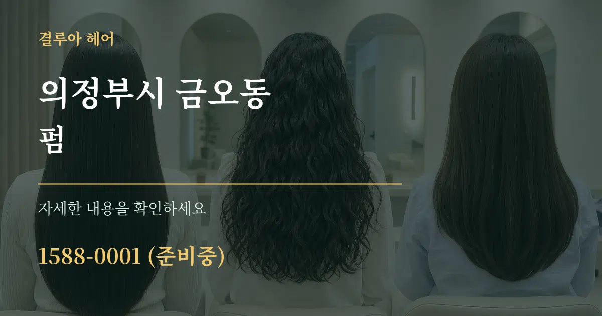 의정부시 금오동 펌 작업 조건 안내 그래픽