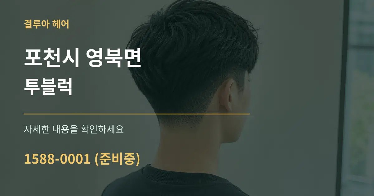 포천시 영북면 투블럭 서비스 이용 안내 그래픽