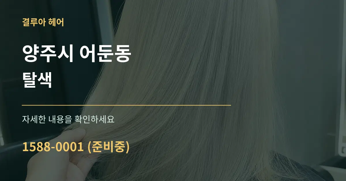 양주시 어둔동 탈색 작업 조건 안내 그래픽