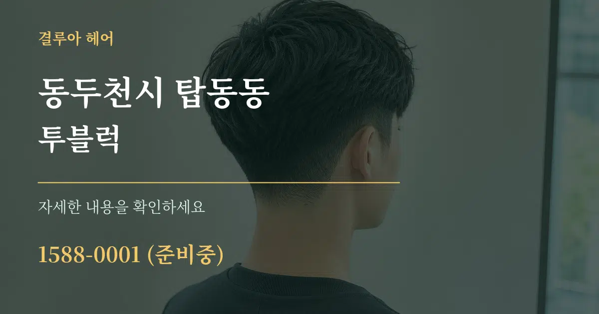 동두천시 탑동동 투블럭 서비스 이용 안내 그래픽