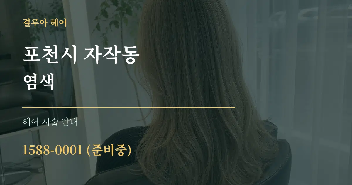 포천시 자작동 염색 대표 안내 그래픽