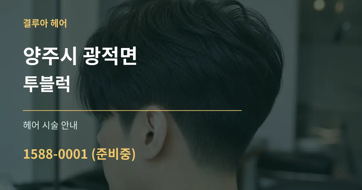양주시 광적면 투블럭 대표 안내 그래픽
