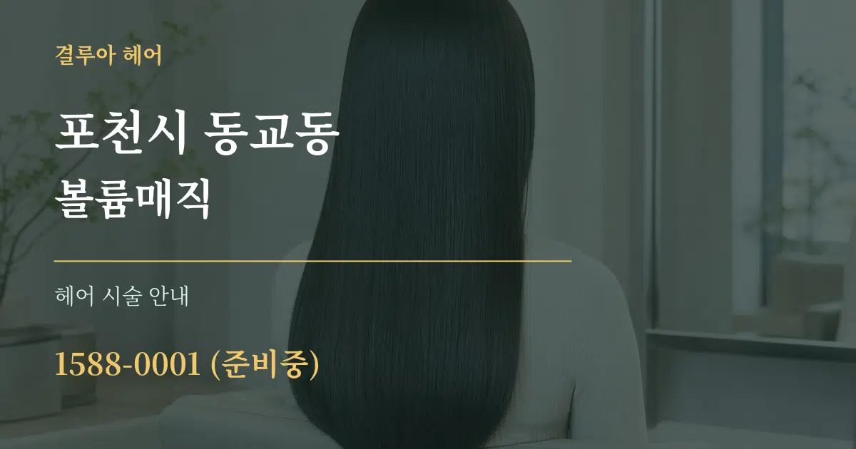 포천시 동교동 볼륨매직 대표 안내 그래픽