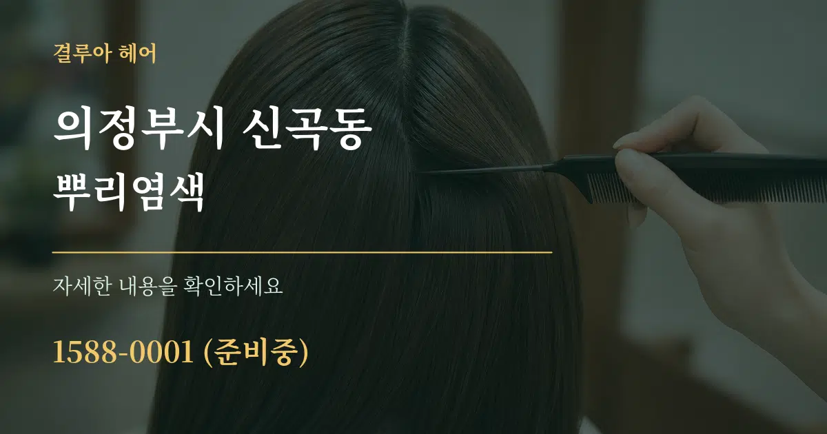 의정부시 신곡동 뿌리염색 작업 조건 안내 그래픽
