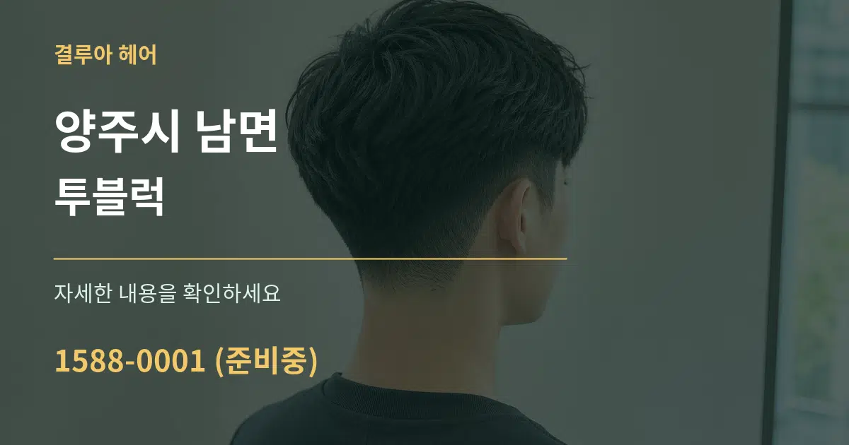 양주시 남면 투블럭 서비스 이용 안내 그래픽