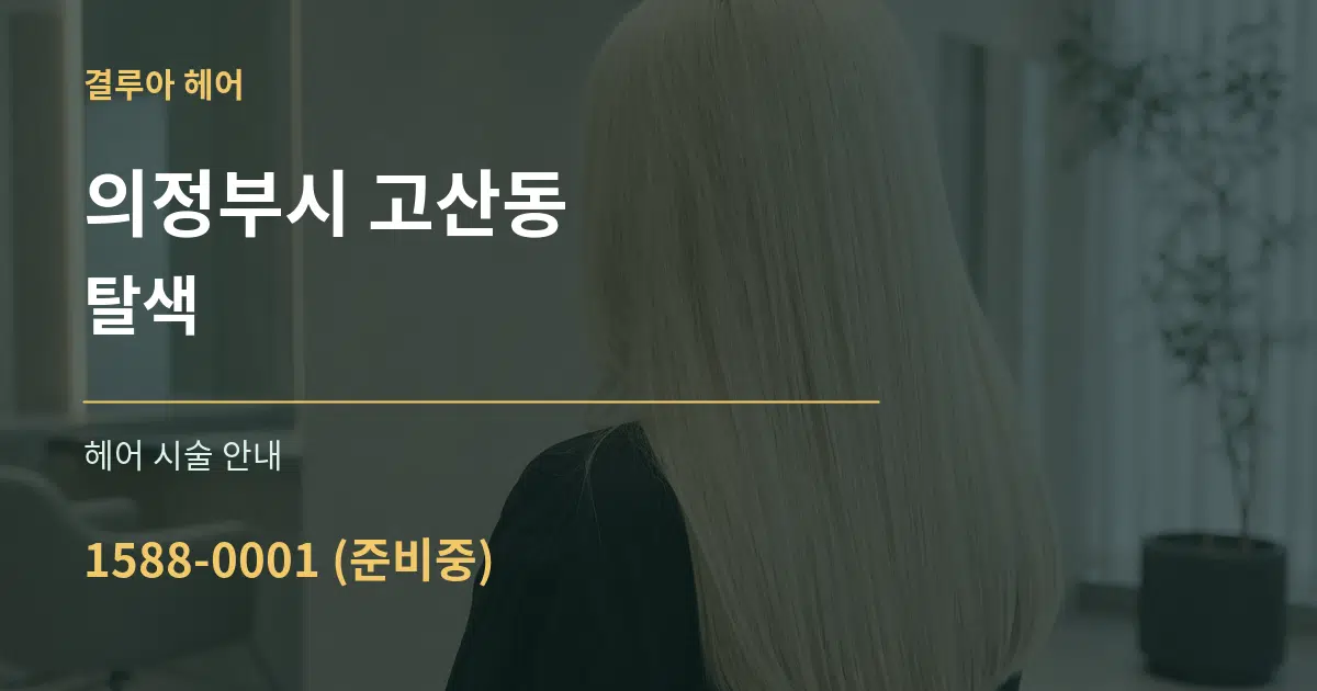 의정부시 고산동 탈색 대표 안내 그래픽