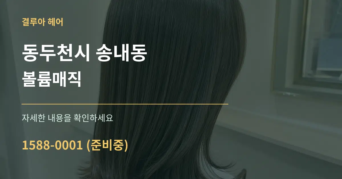 동두천시 송내동 볼륨매직 서비스 이용 안내 그래픽