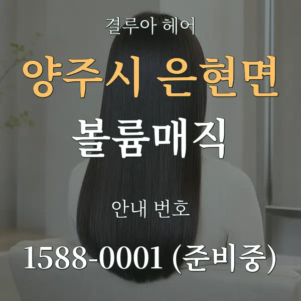 양주시 은현면 볼륨매직 대표 안내 그래픽