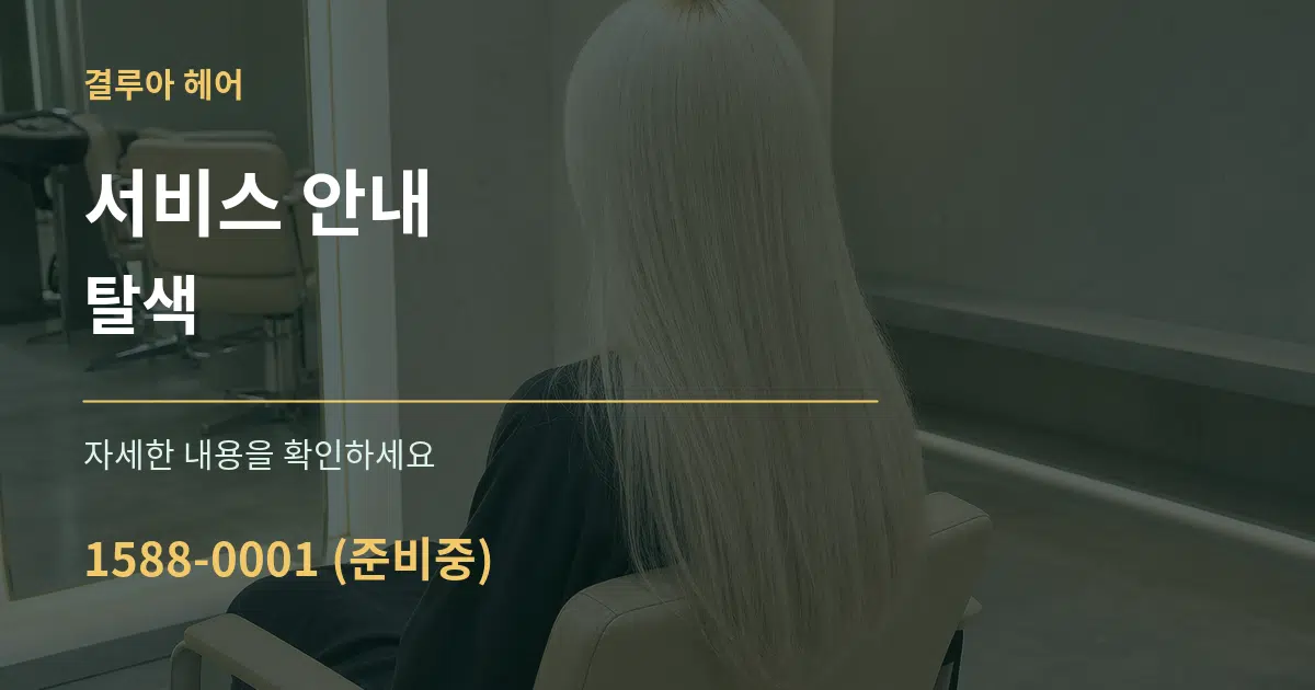 서비스 안내 탈색 작업 조건 안내 그래픽