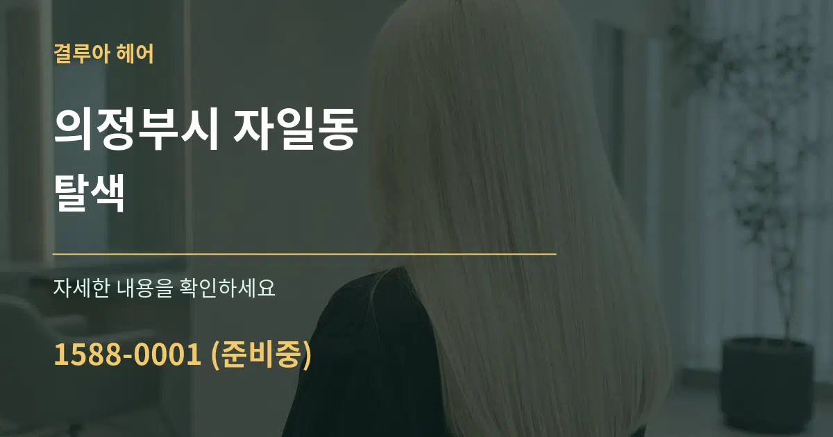 의정부시 자일동 탈색 작업 조건 안내 그래픽