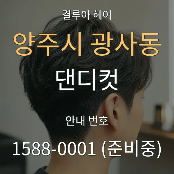 양주시 광사동 댄디컷 대표 안내 그래픽