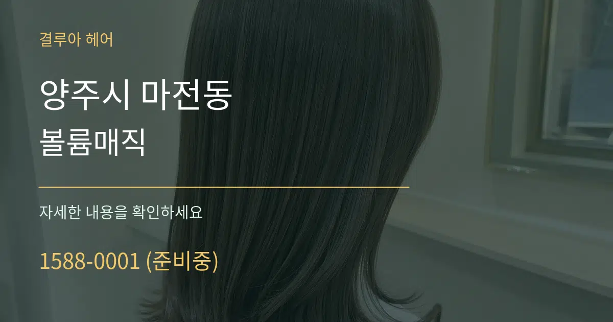양주시 마전동 볼륨매직 서비스 이용 안내 그래픽