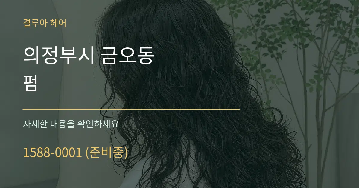 의정부시 금오동 펌 서비스 이용 안내 그래픽