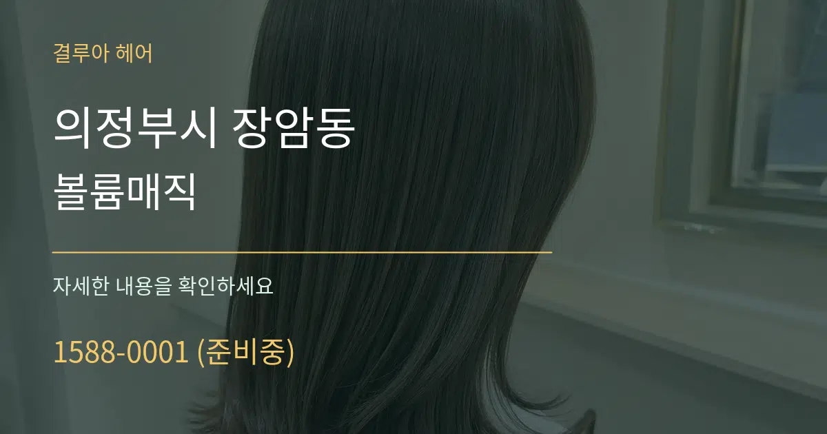 의정부시 장암동 볼륨매직 서비스 이용 안내 그래픽