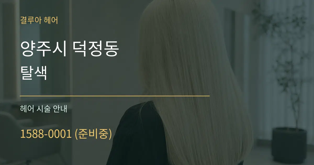 양주시 덕정동 탈색 대표 안내 그래픽