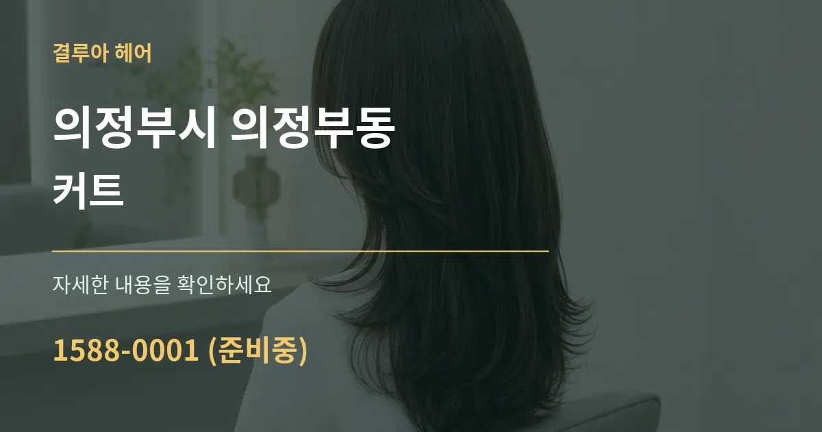 의정부시 의정부동 커트 서비스 이용 안내 그래픽