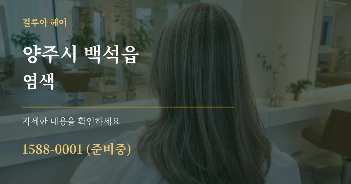 양주시 백석읍 염색 서비스 이용 안내 그래픽