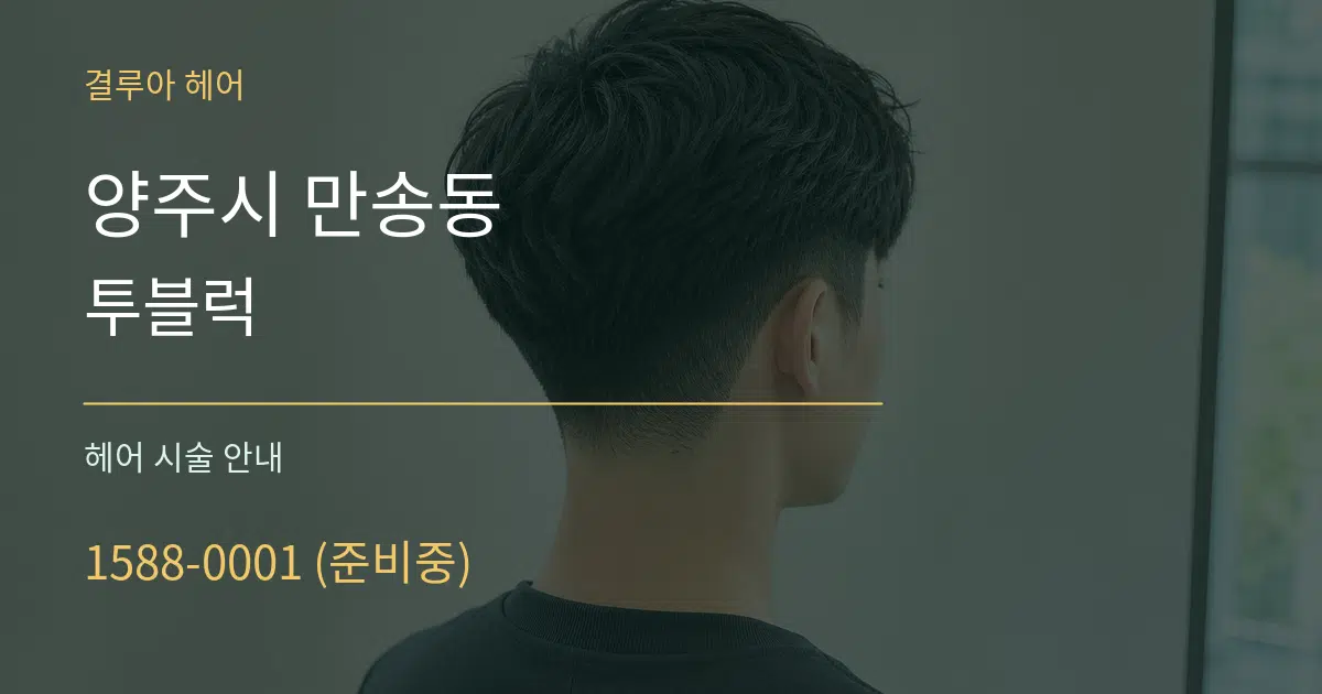 양주시 만송동 투블럭 대표 안내 그래픽