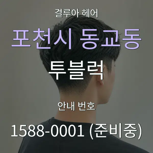 포천시 동교동 투블럭 대표 안내 그래픽