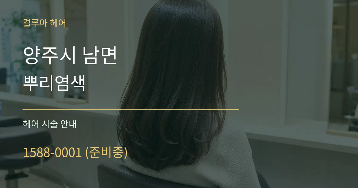 양주시 남면 뿌리염색 대표 안내 그래픽