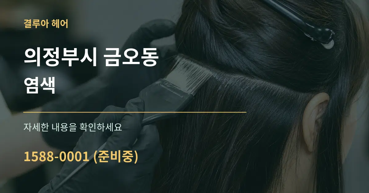 의정부시 금오동 염색 서비스 이용 안내 그래픽