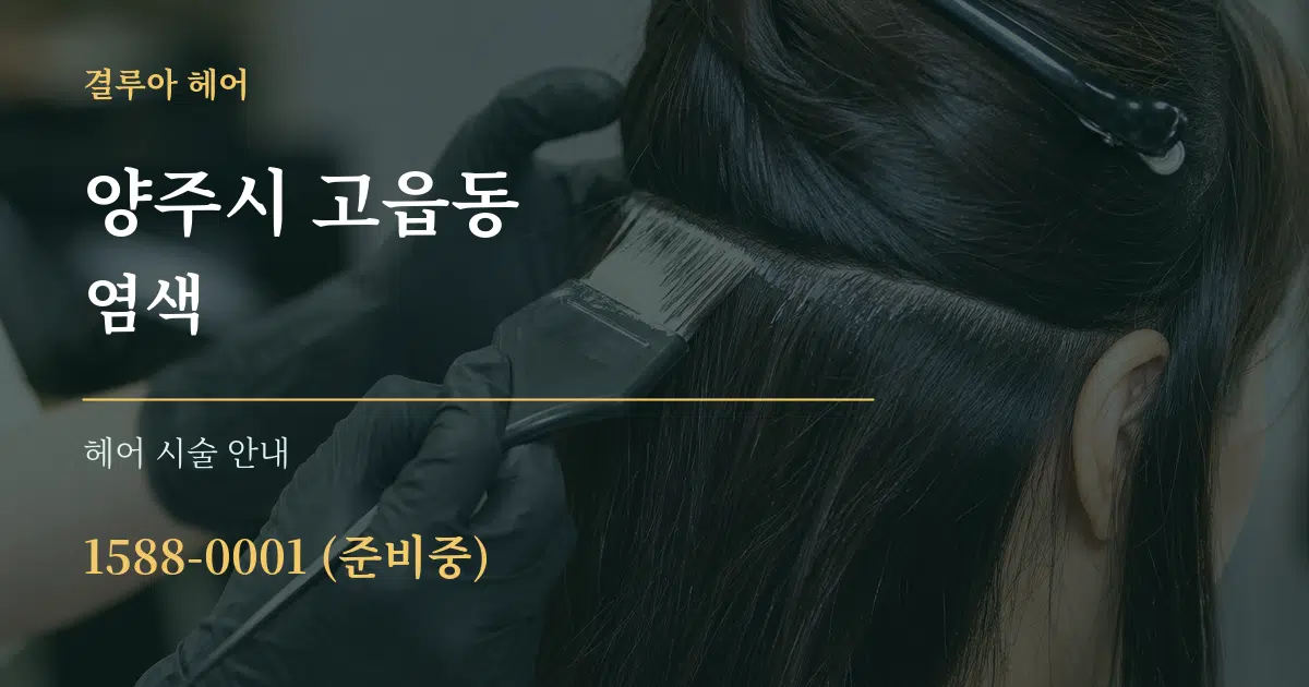 양주시 고읍동 염색 대표 안내 그래픽