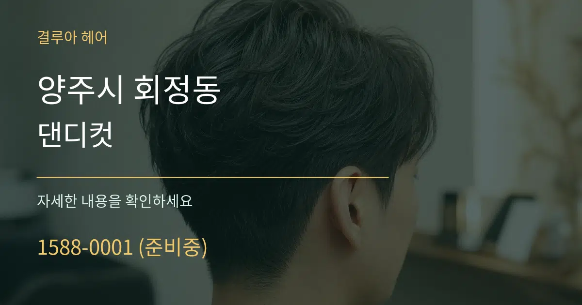 양주시 회정동 댄디컷 작업 조건 안내 그래픽
