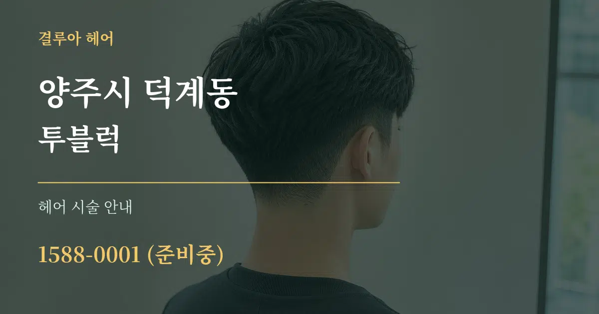 양주시 덕계동 투블럭 대표 안내 그래픽