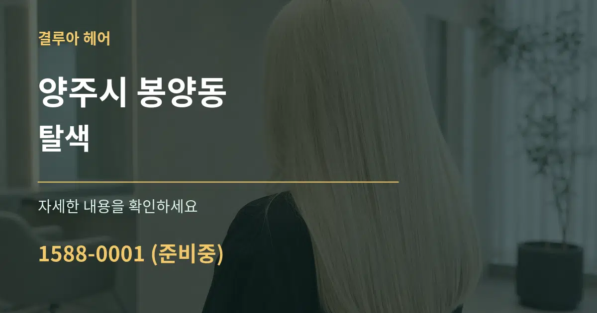 양주시 봉양동 탈색 서비스 이용 안내 그래픽