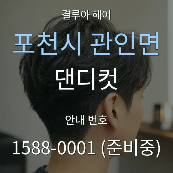 포천시 관인면 댄디컷 대표 안내 그래픽