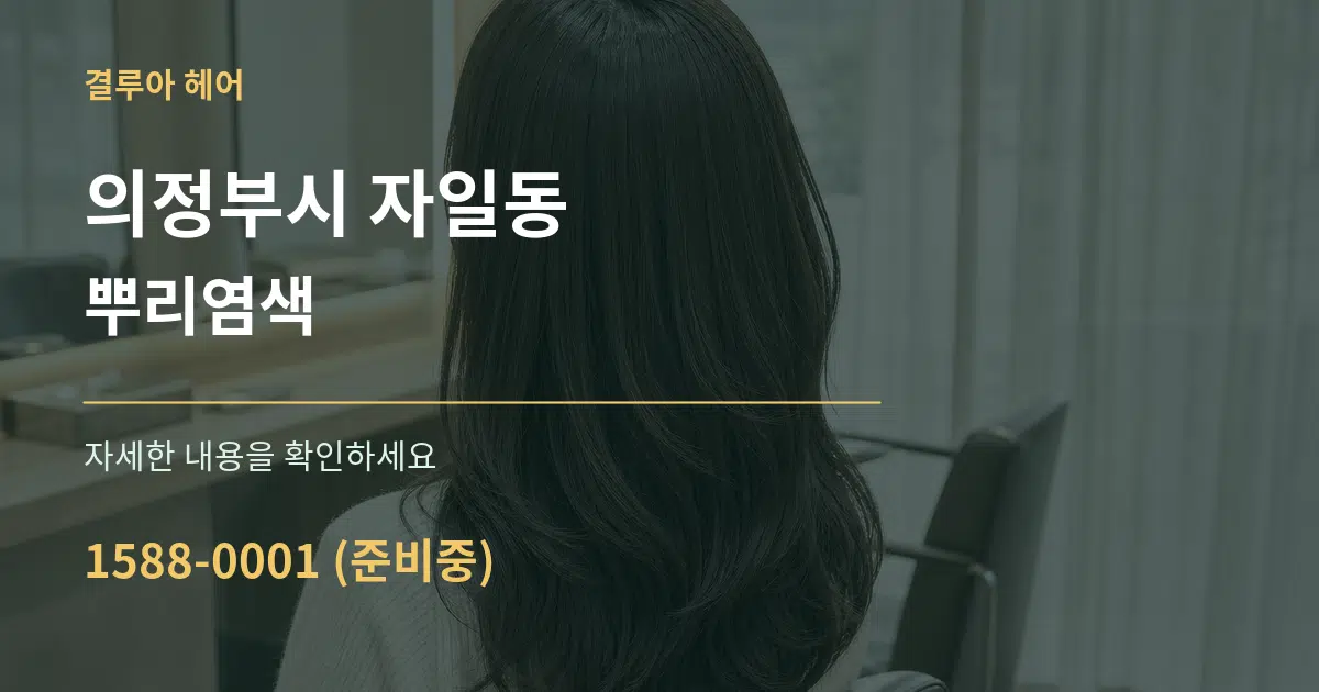 의정부시 자일동 뿌리염색 작업 조건 안내 그래픽