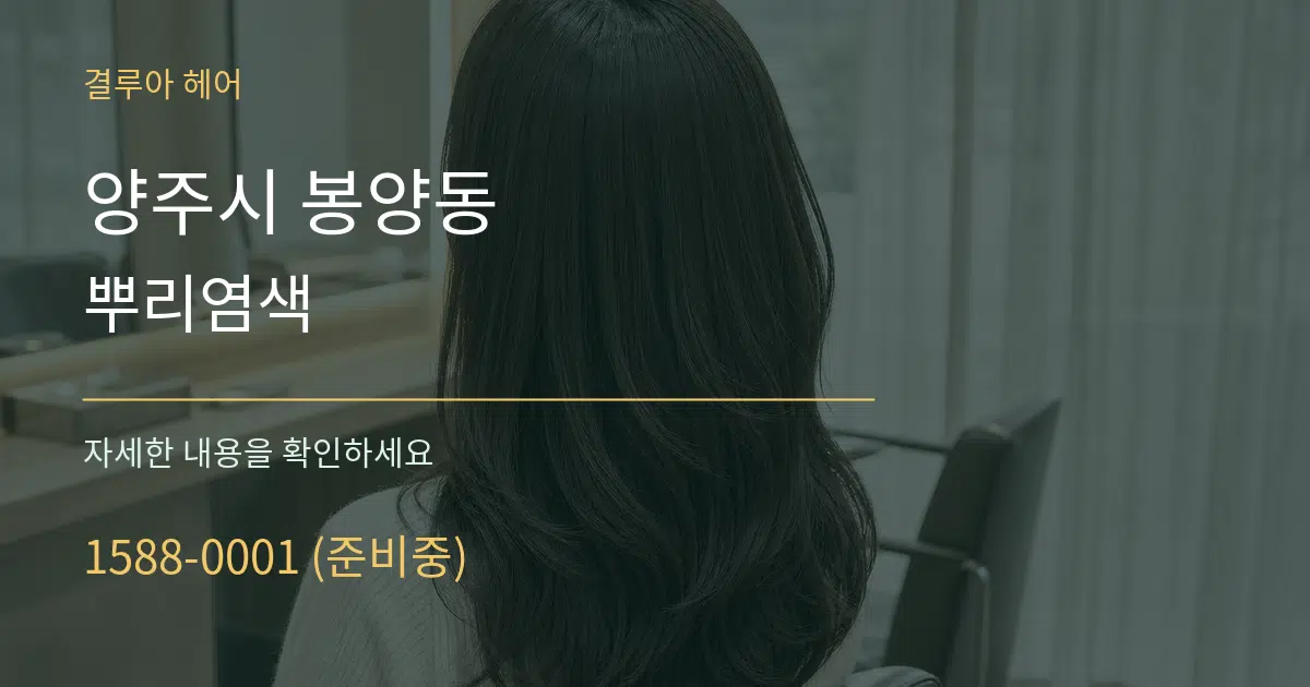 양주시 봉양동 뿌리염색 서비스 이용 안내 그래픽