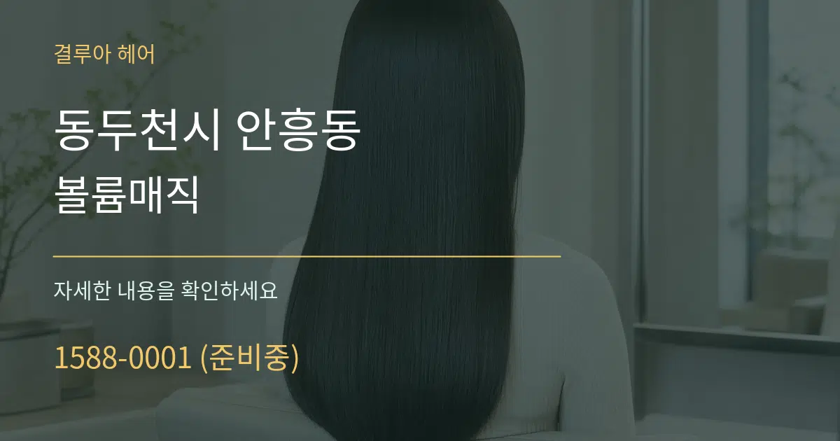 동두천시 안흥동 볼륨매직 서비스 이용 안내 그래픽