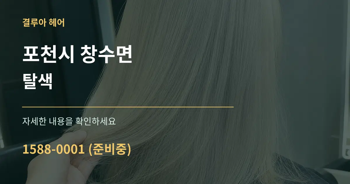 포천시 창수면 탈색 서비스 이용 안내 그래픽