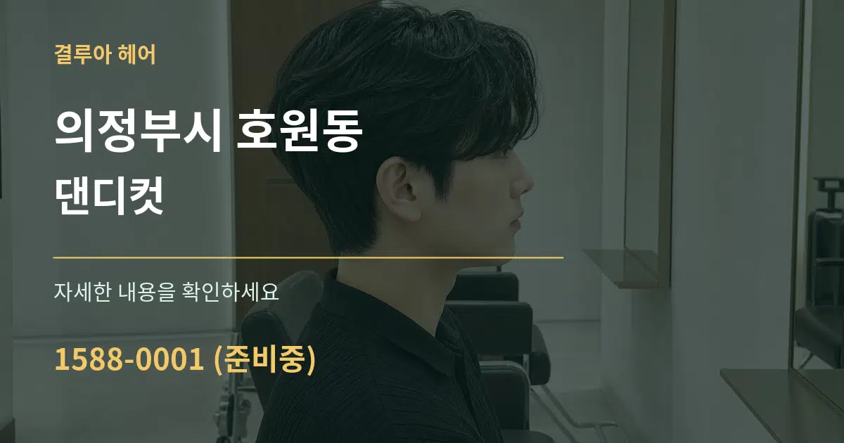 의정부시 호원동 댄디컷 서비스 이용 안내 그래픽