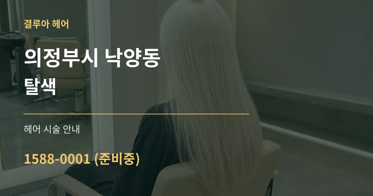 의정부시 낙양동 탈색 대표 안내 그래픽