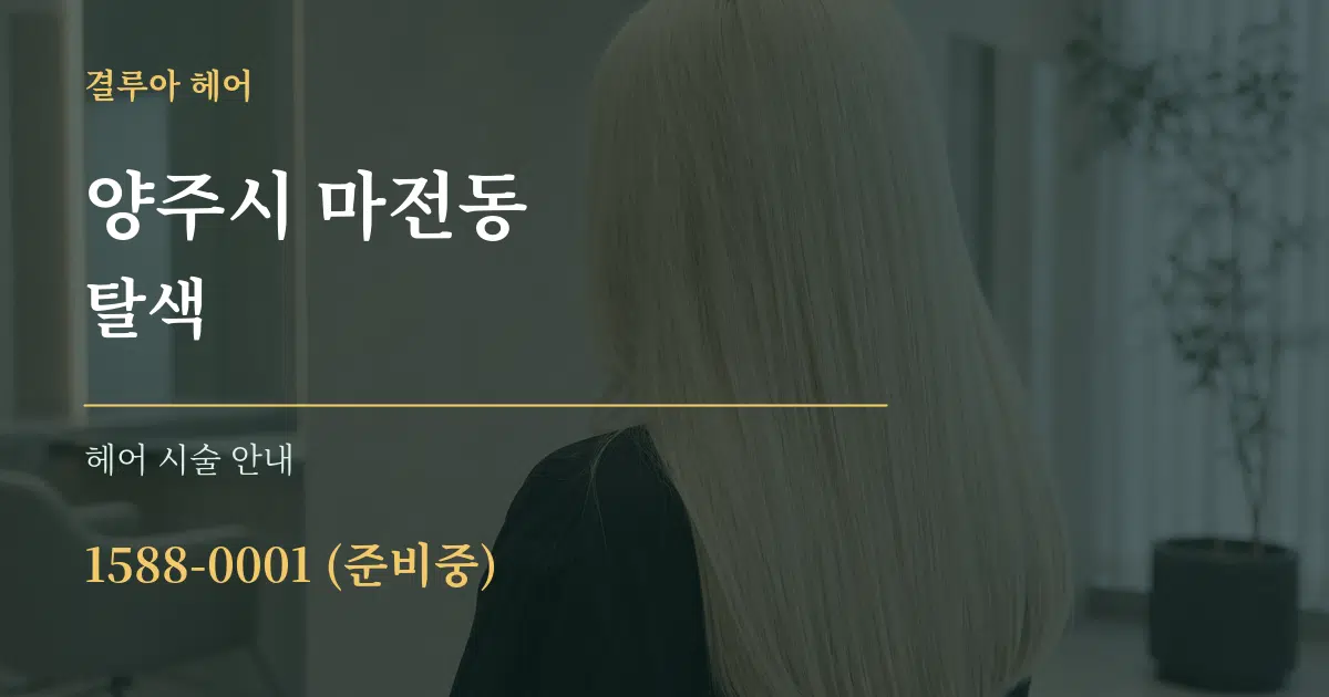 양주시 마전동 탈색 대표 안내 그래픽