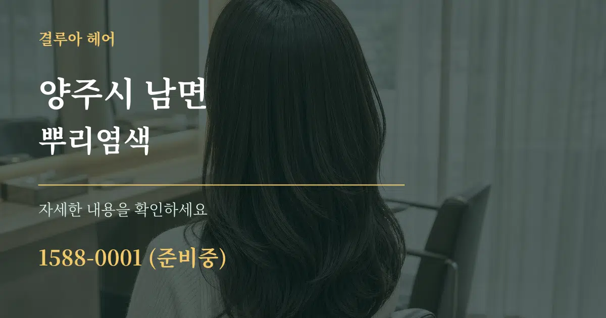 양주시 남면 뿌리염색 서비스 이용 안내 그래픽