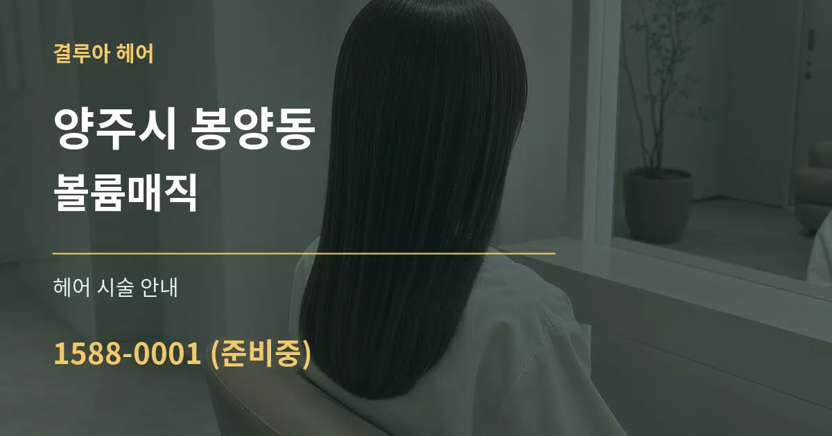 양주시 봉양동 볼륨매직 대표 안내 그래픽