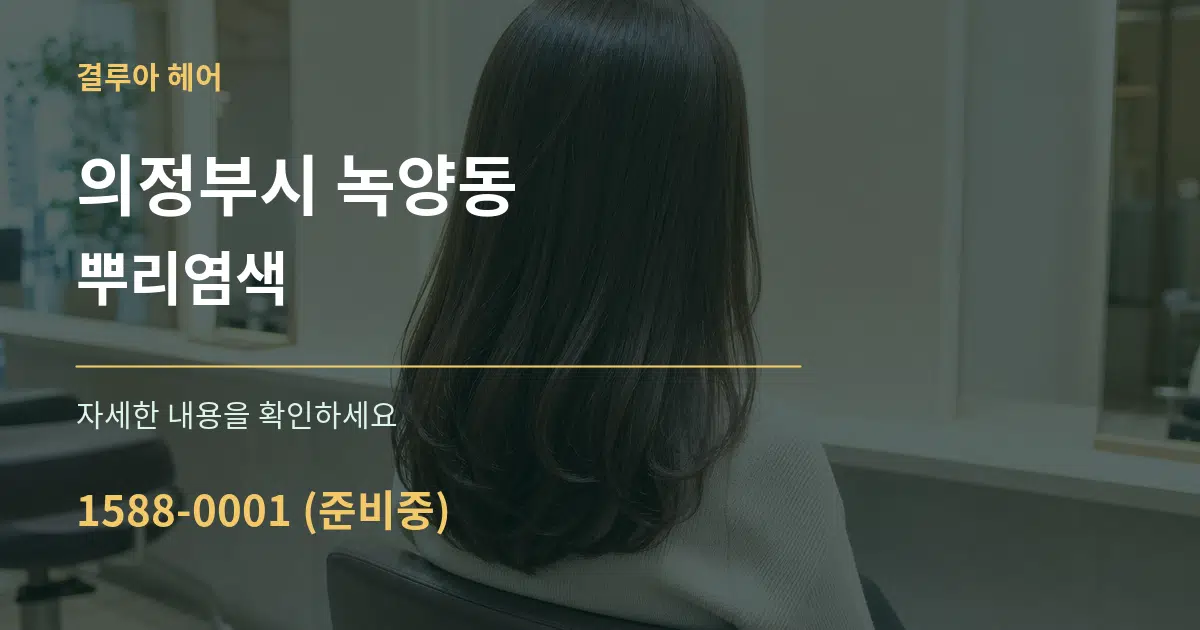 의정부시 녹양동 뿌리염색 서비스 이용 안내 그래픽
