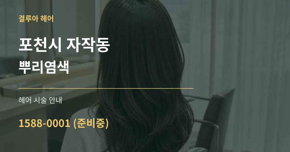 포천시 자작동 뿌리염색 대표 안내 그래픽