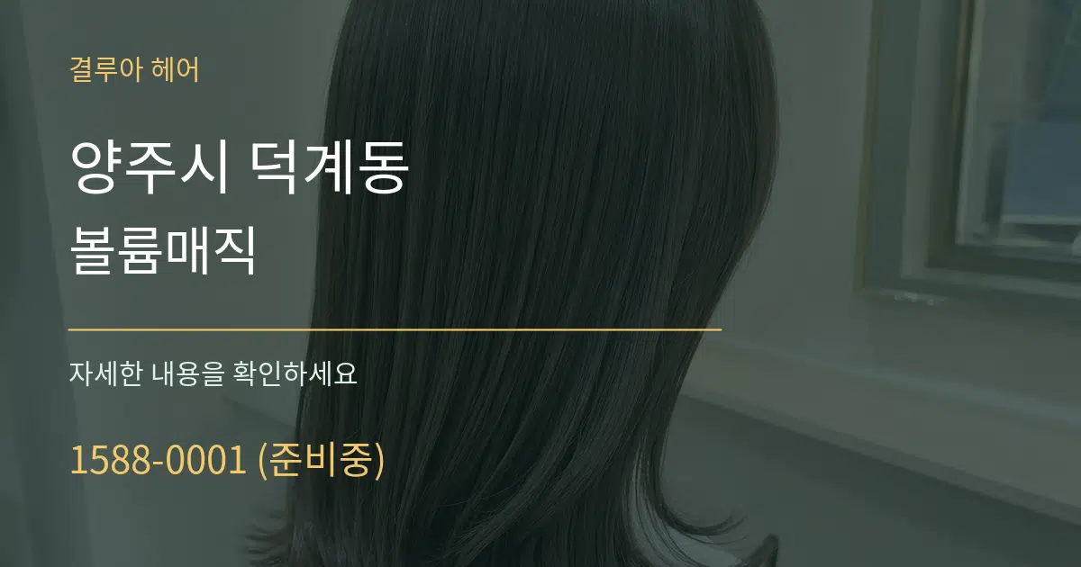 양주시 덕계동 볼륨매직 서비스 이용 안내 그래픽