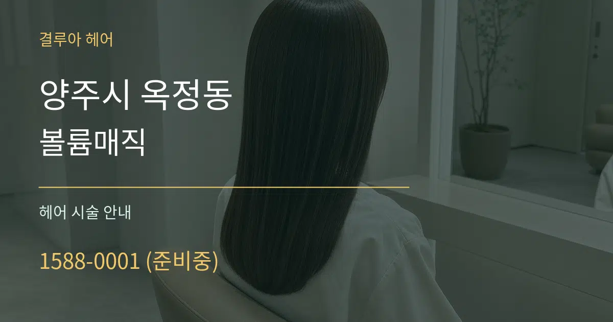 양주시 옥정동 볼륨매직 대표 안내 그래픽