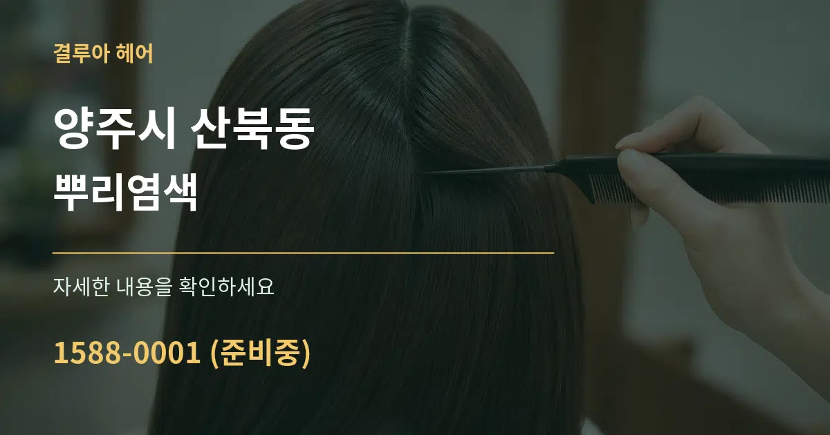 양주시 산북동 뿌리염색 작업 조건 안내 그래픽