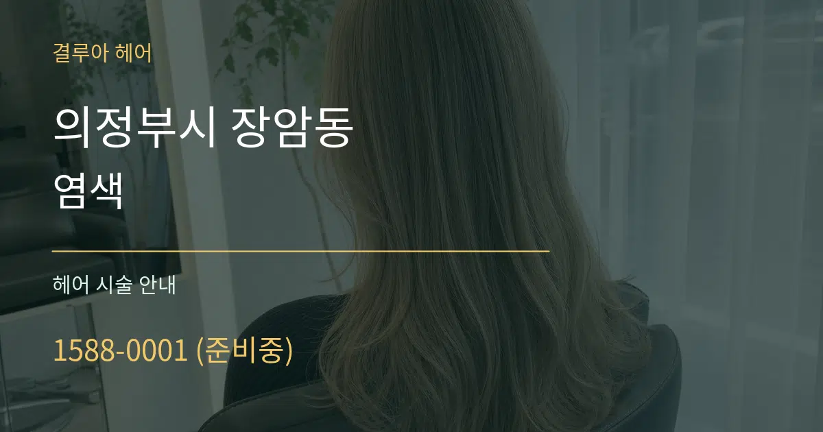 의정부시 장암동 염색 대표 안내 그래픽