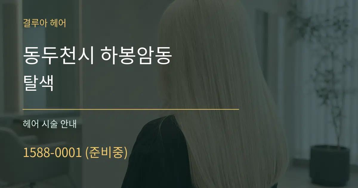 동두천시 하봉암동 탈색 대표 안내 그래픽