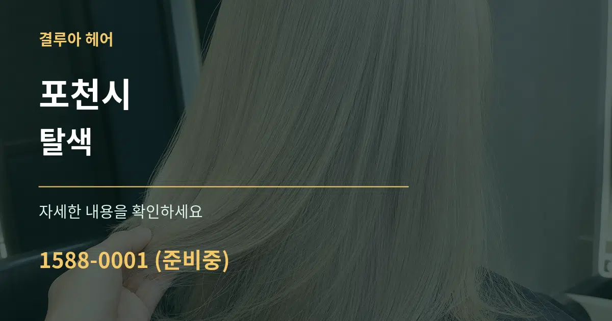 포천시 탈색 서비스 이용 안내 그래픽