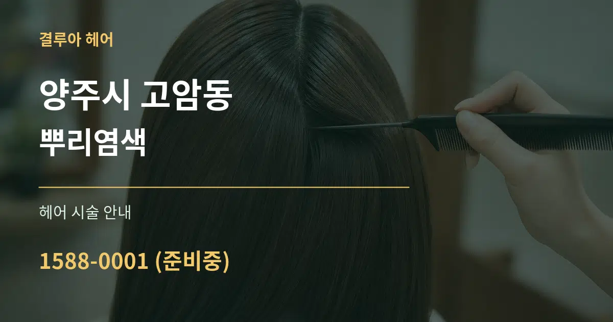 양주시 고암동 뿌리염색 대표 안내 그래픽